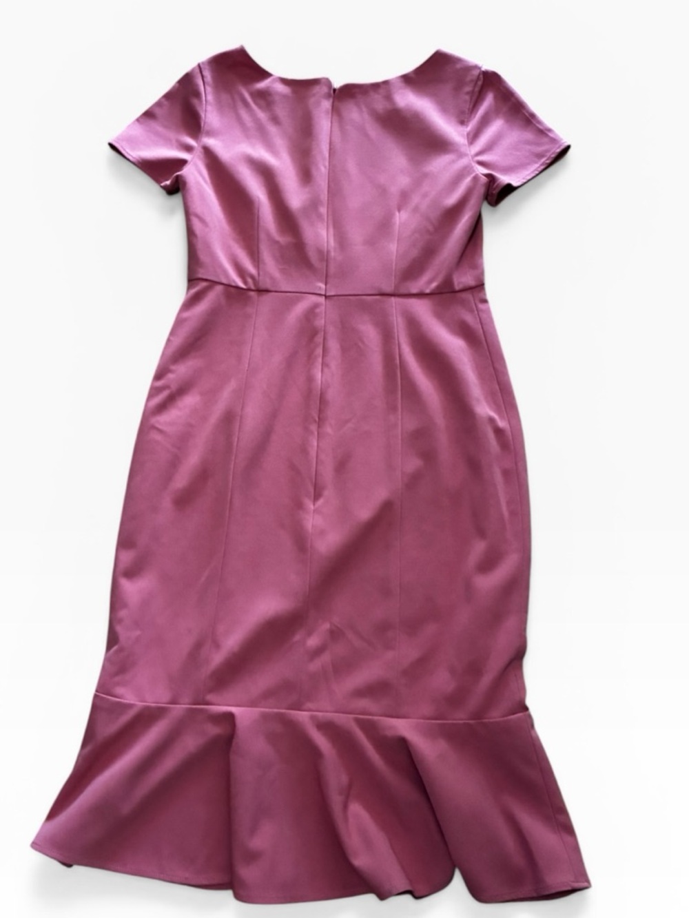 Paper Crown Mauve Pink Short-Sleeve Ruffle Hem Dress